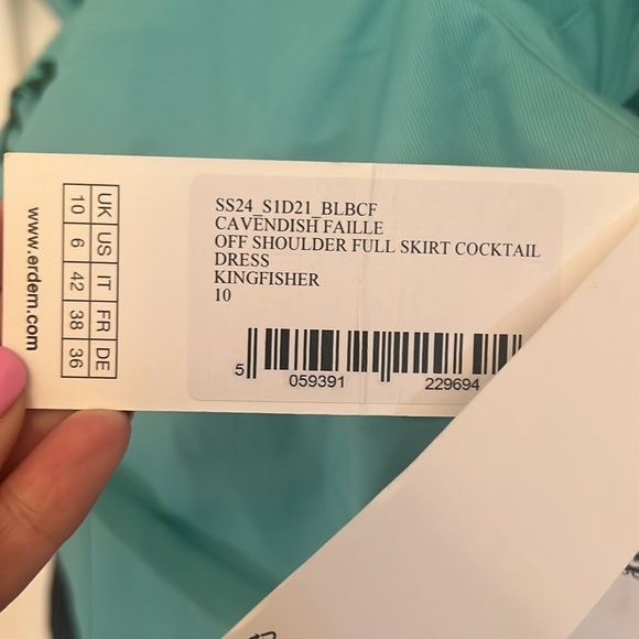 Erdem Off Shoulder Cocktail Dress Size 6 NWT 2024 Collection - Picture 7 of 17